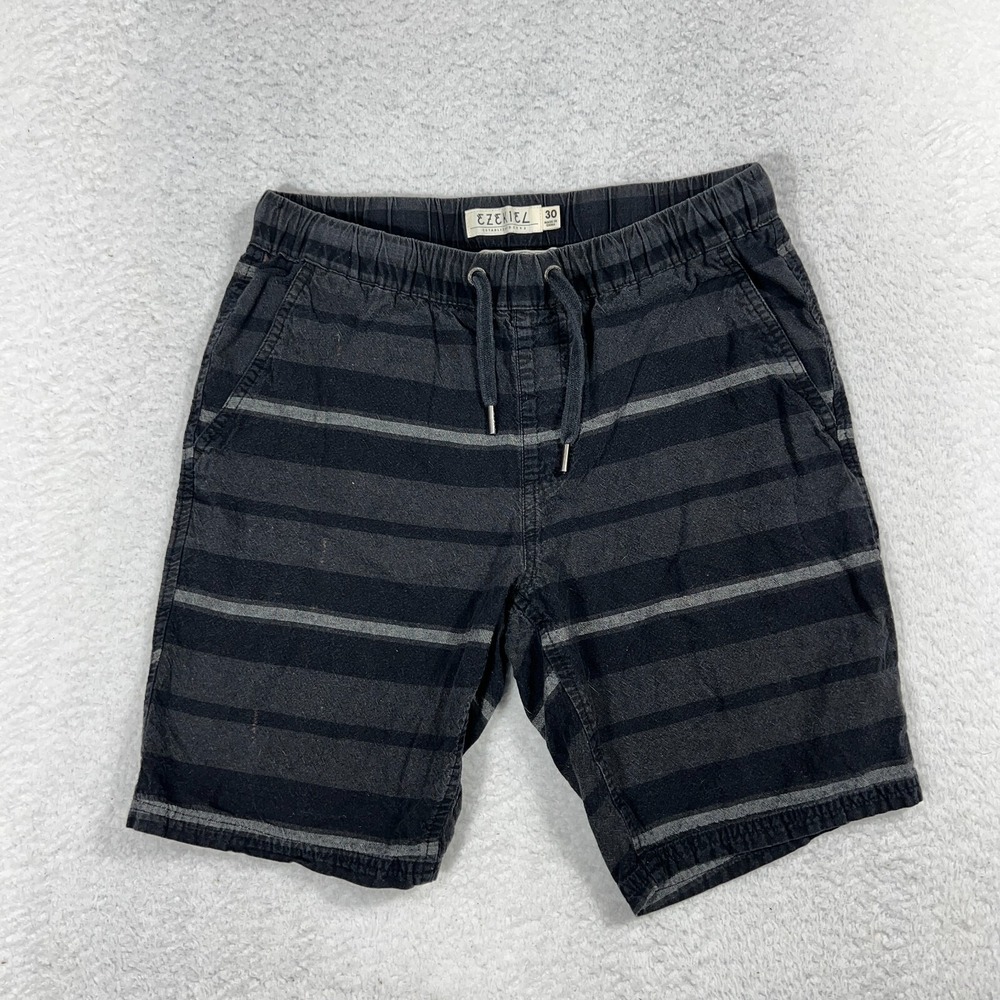 Ezekiel Shorts Mens Sz 30 W28 Drawstring Chino Board Striped Surf Cotton Stretch